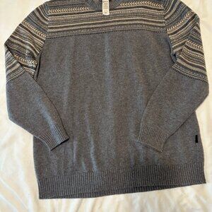 Patagonia Nordic Crew Lambswool Sweater Large Blue Beige Tan